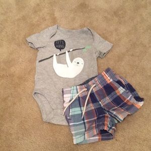 Sloth onesie with shorts